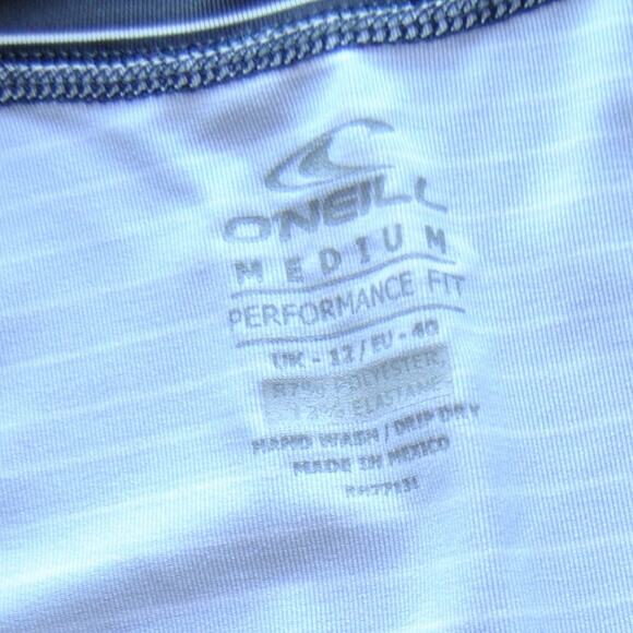 O'Neill Performance Fit Medium Black w/ White Stripes Long Sleeve Swim Shirt - Picture 3 of 6